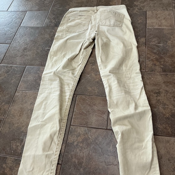 Silver Jeans Light Khaki Women's Chinos relaxed skinny - Picture 5 of 5